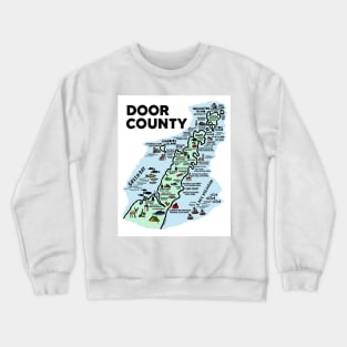 Door County Map Crewneck Sweatshirt